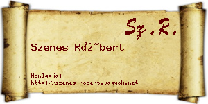 Szenes Róbert névjegykártya