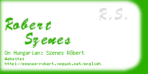 robert szenes business card
